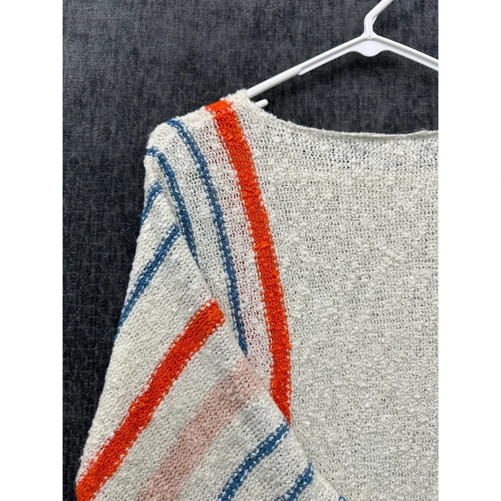 Dokotoo Sweater Womens‎ Medium White Colorblock Striped Comfy Cable Knit Winter